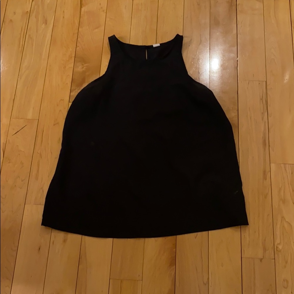 High neck black, sleeveless blouse